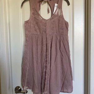 Abecrombie And Fitch Sleeveless Embroidered Lace Mini Dress Dusty Rose Size XS